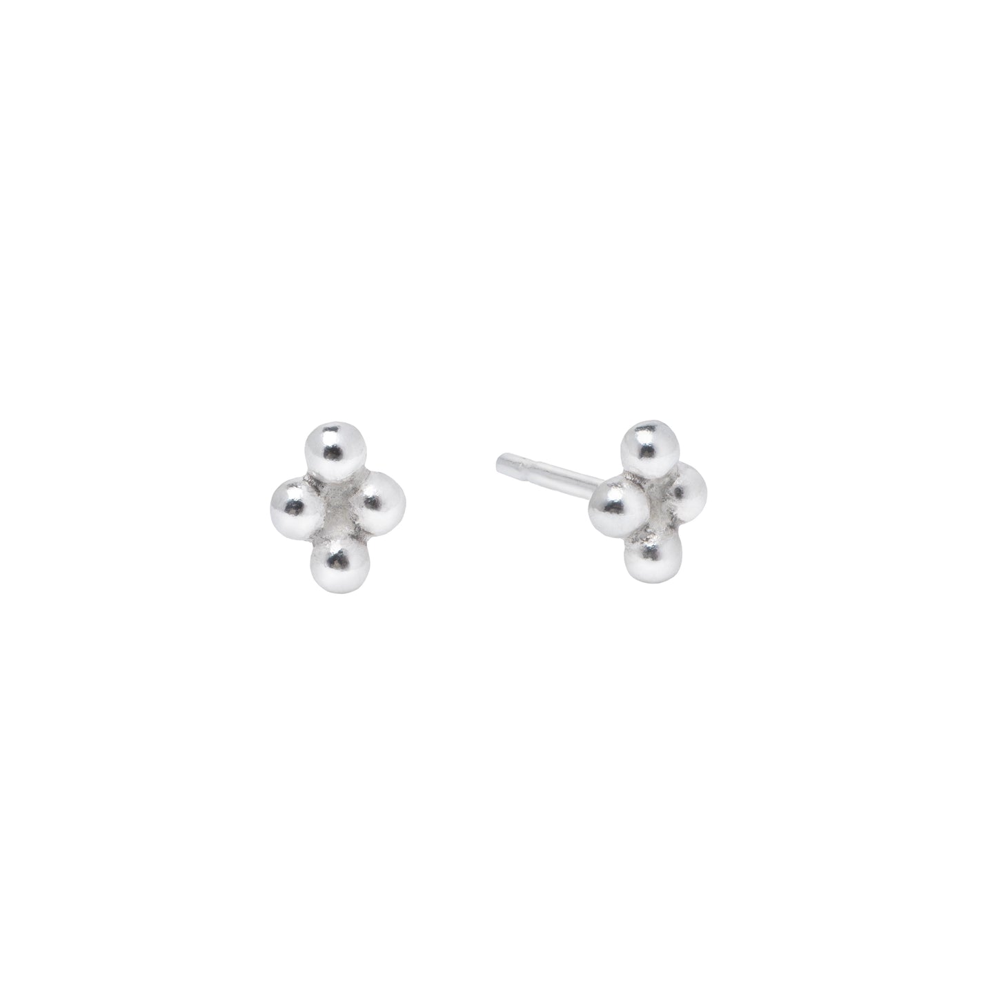 Four Dot Stud Earrings in Silver