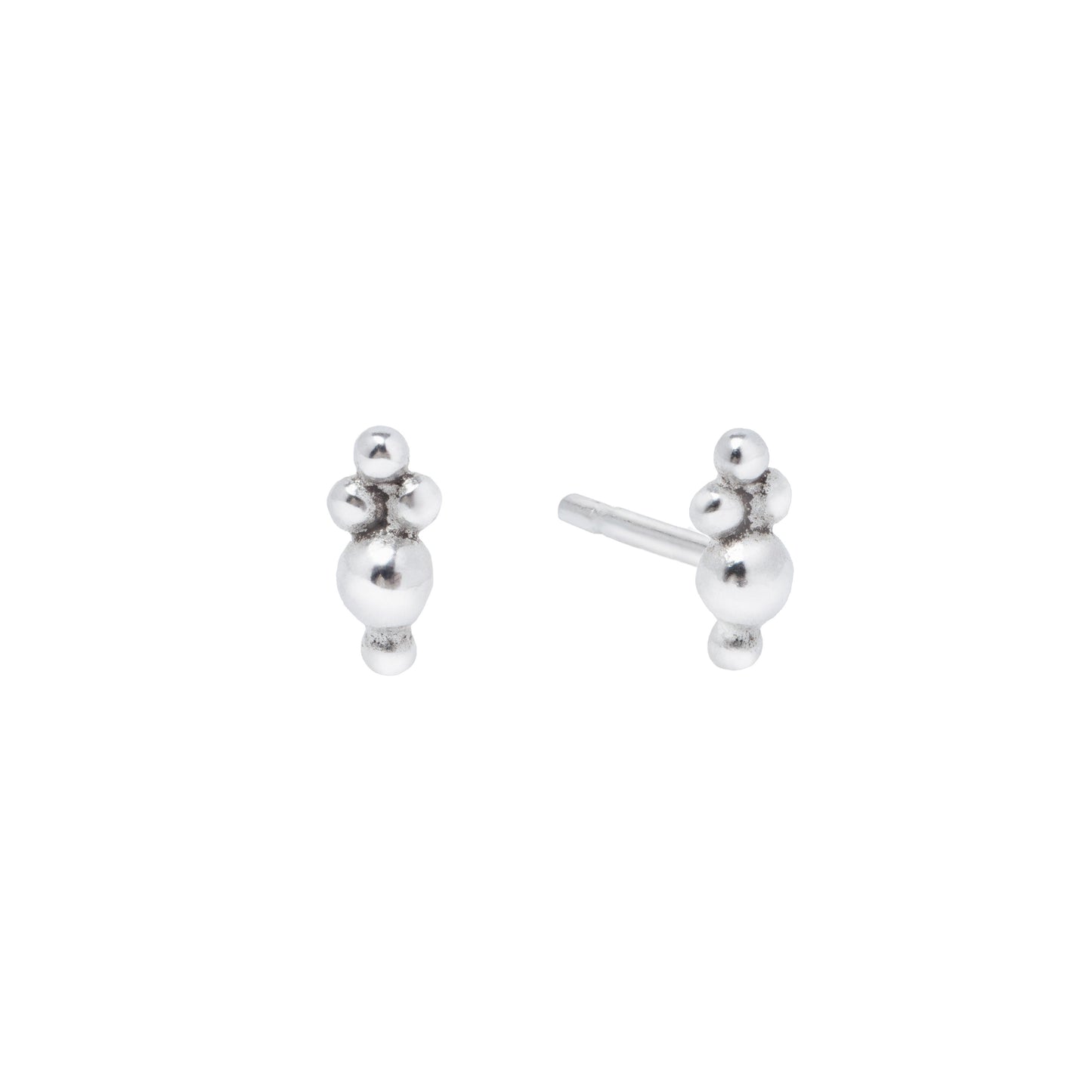 Subtle Stacking Stud Earrings in Silver & 9ct Gold