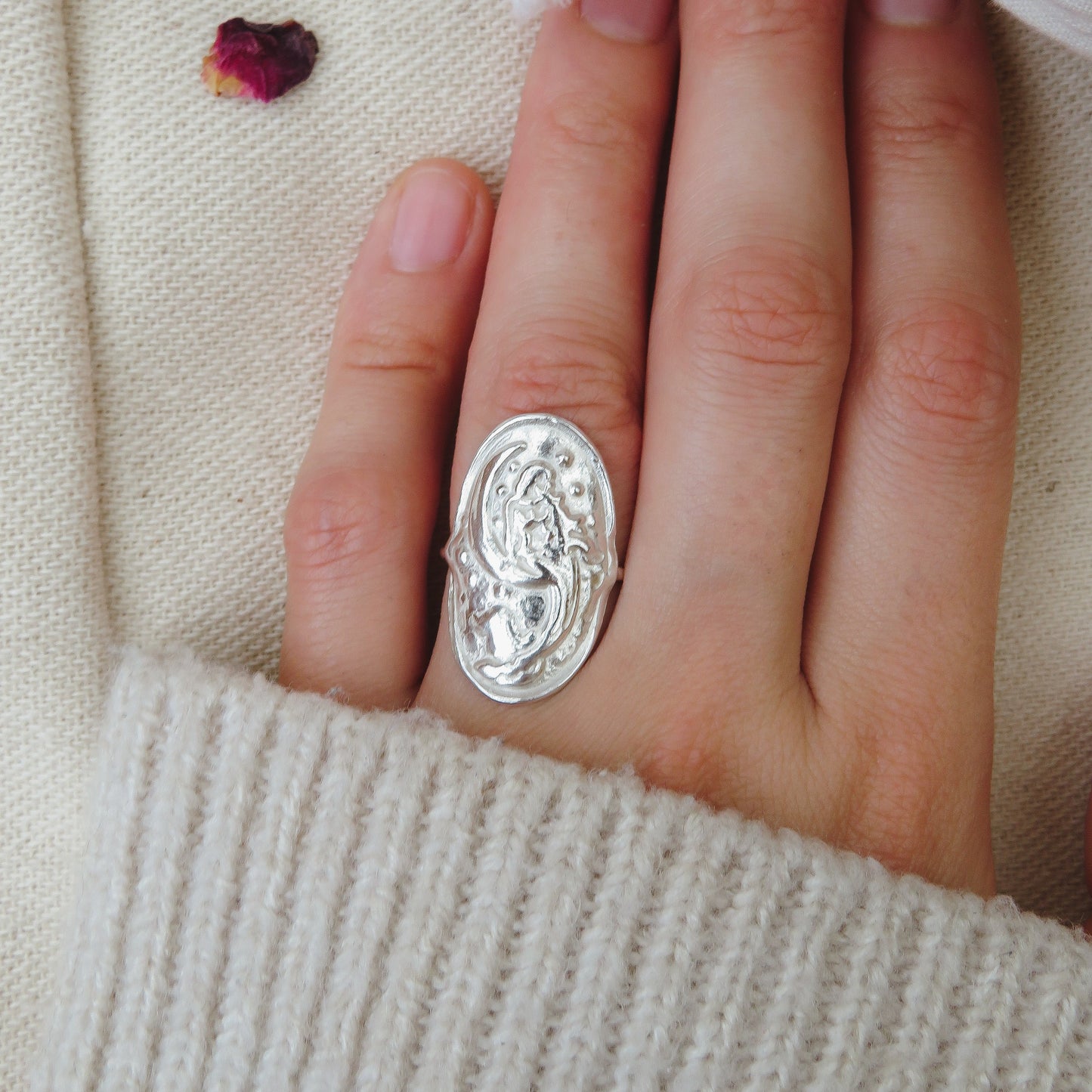 Mermaid Ring in Silver & 9ct Gold