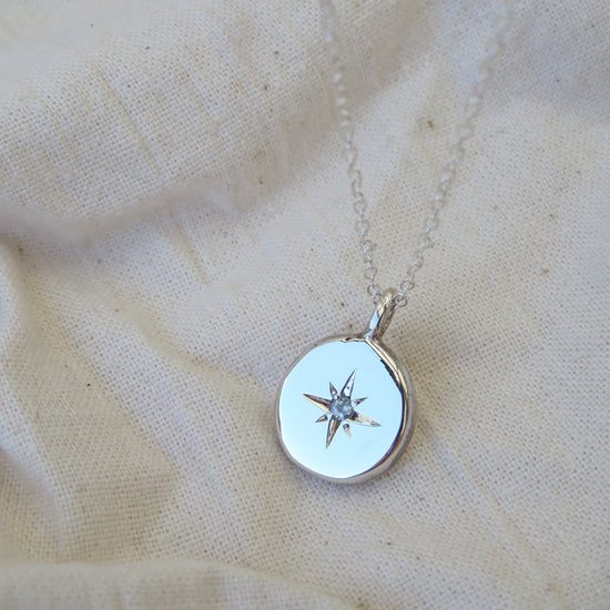 Astra Pendant Necklace in Silver & 9ct Gold (Available in your birthstone)