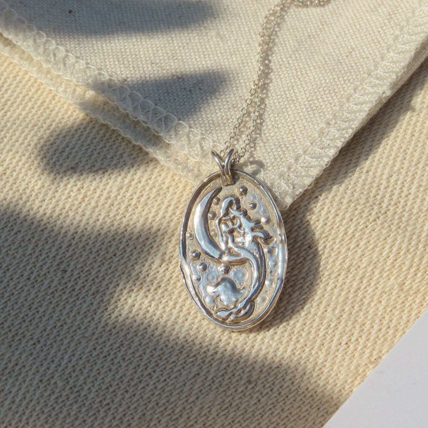 Mermaid Necklace in Silver & 9ct Gold