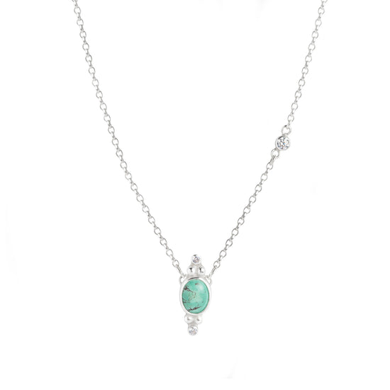 Load image into Gallery viewer, Timeless Turquoise Pendant Necklace in Silver
