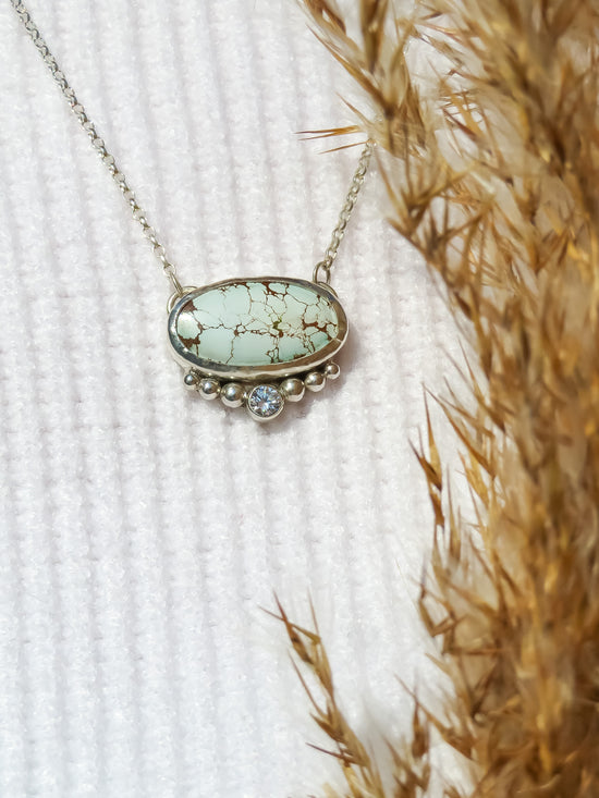 Turquoise Marine Pendant Necklace in Sterling Silver