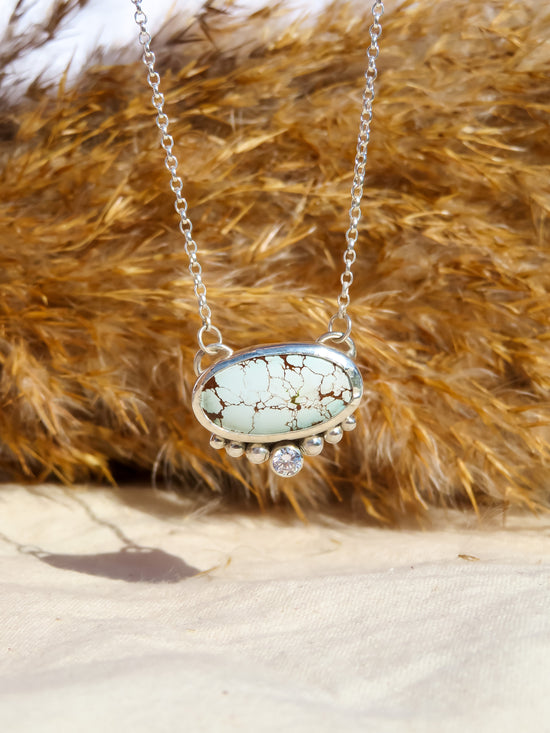 Load image into Gallery viewer, Turquoise Marine Pendant Necklace in Sterling Silver
