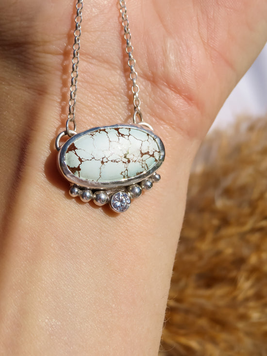 Turquoise Marine Pendant Necklace in Sterling Silver