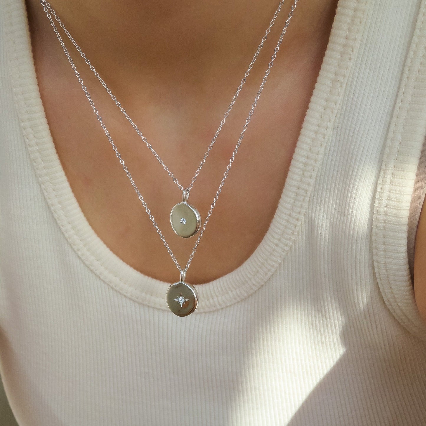Load image into Gallery viewer, Nova Pendant Necklace in Silver &amp;amp; 9ct Gold (Available in your birthstone)
