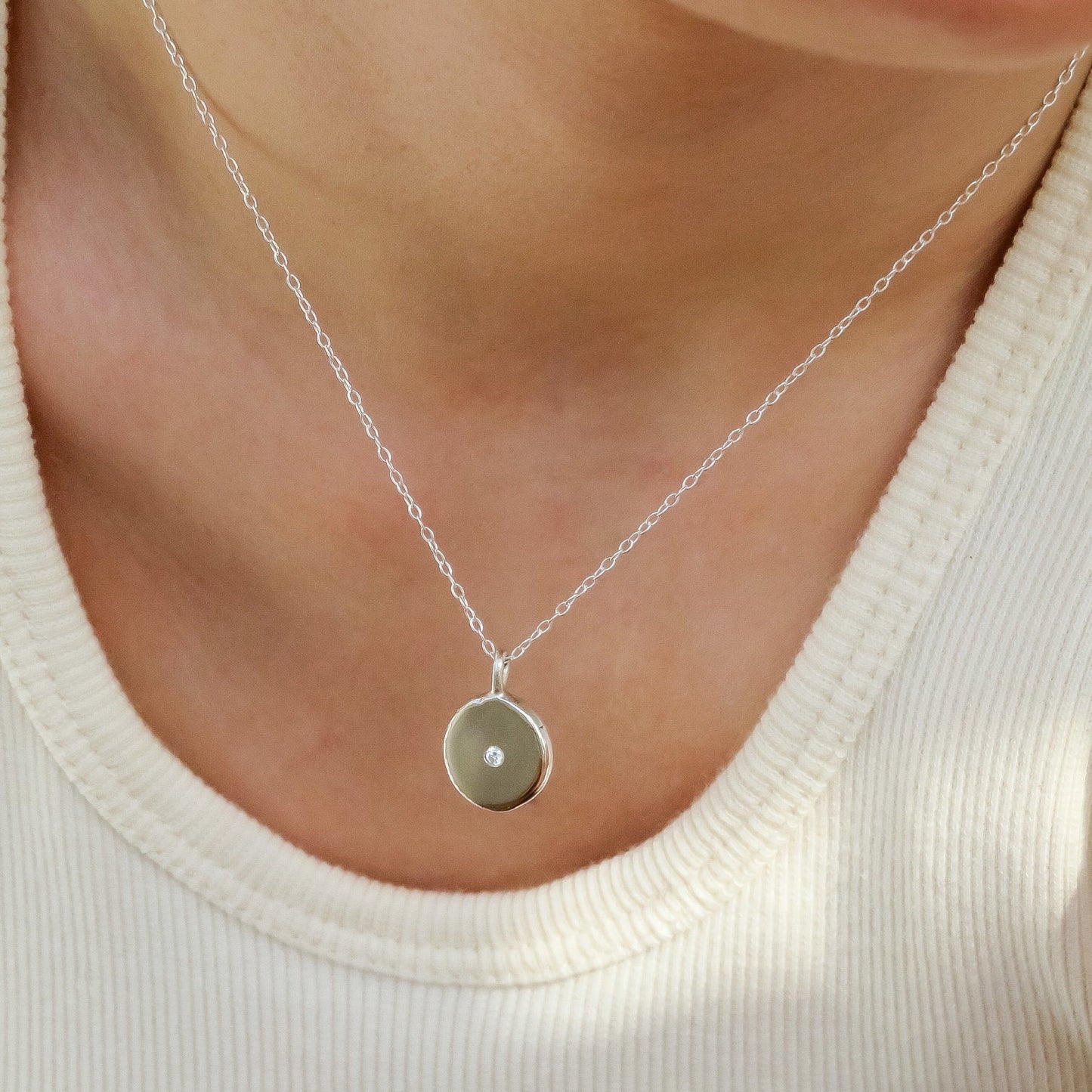 Nova Pendant Necklace in Silver & 9ct Gold (Available in your birthstone)
