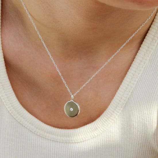 Nova Pendant Necklace in Silver & 9ct Gold (Available in your birthstone)