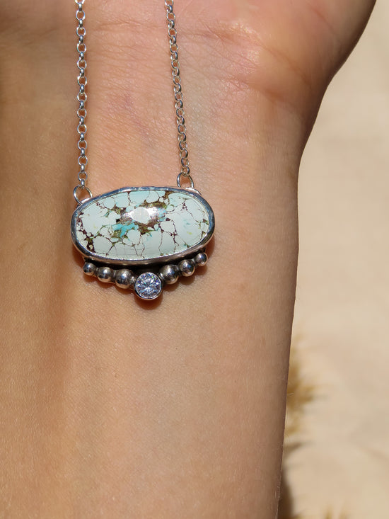 Turquoise Marine Pendant Necklace in Sterling Silver