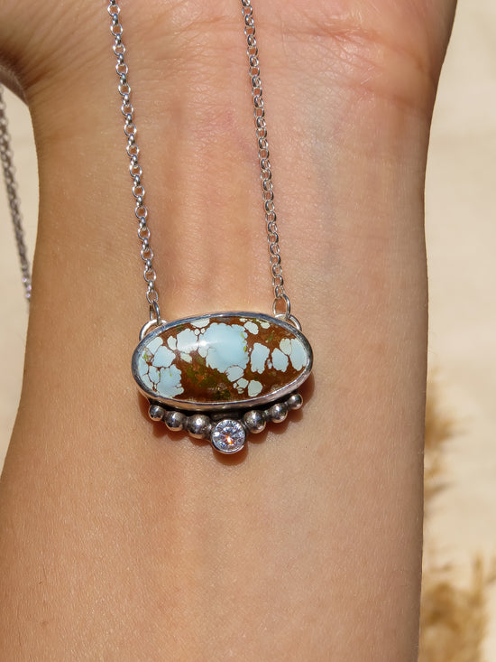 Turquoise Marine Pendant Necklace in Sterling Silver